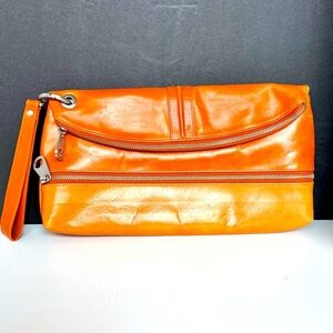 Kate Landry Clutch Orange Purse Preowned With Strap